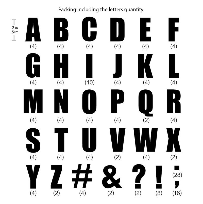 Magfok Iron on 2 Inch Letter Black Transfer, 6 Sheets (Black) - Image 2